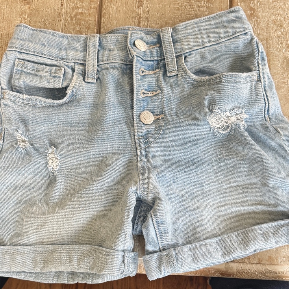 Old Navy Light Blue Button-Fly Girls Jean Shorts